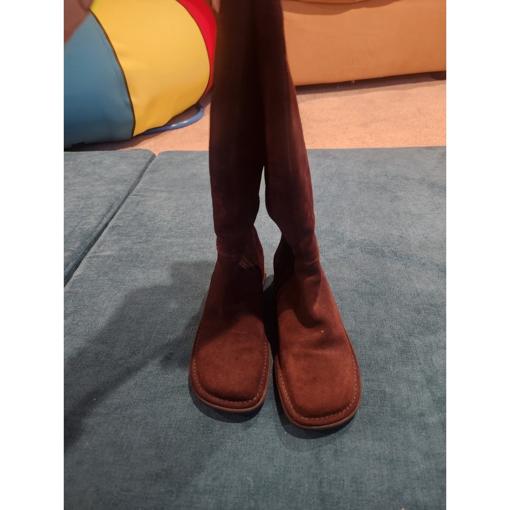 Lagos Women's Brown Suede Knee High Boots Shearling Lined Size 36 Made in Italy - Picture 2 of 5